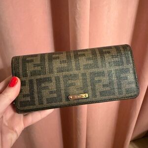 Fendi Black and Brown Monogram Wallet